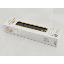 100mm Slim Recyclable White Cardboard Child Resistant Vape Cartridge Box w/ Press Button Foam Insert